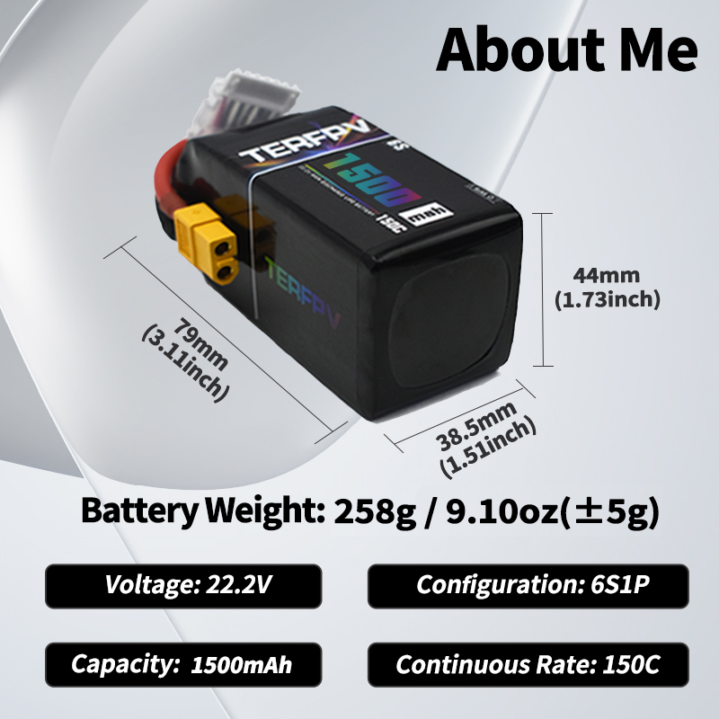 TERFPV Lipo Battery 6S 22.2V 1 - Drone Battery Plate 评论和价格