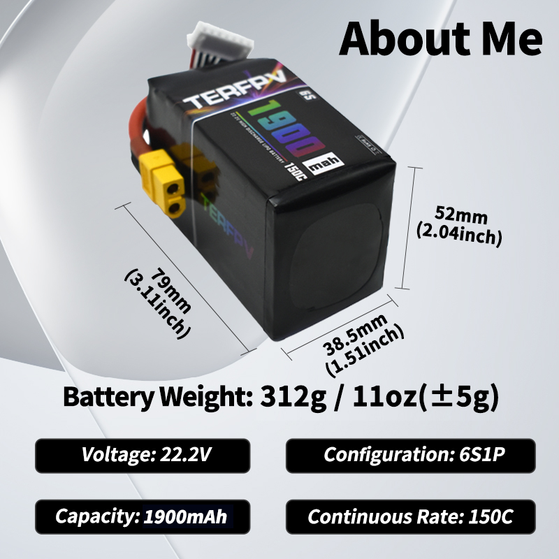 1/2Pcs TERFPV Lipo 6S 1900mAh  - Drone Battery Plate 评论和价格